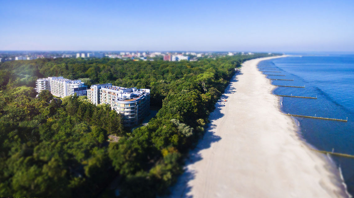 Luftaufnahme des Hotels Diune in Kolobrzeg