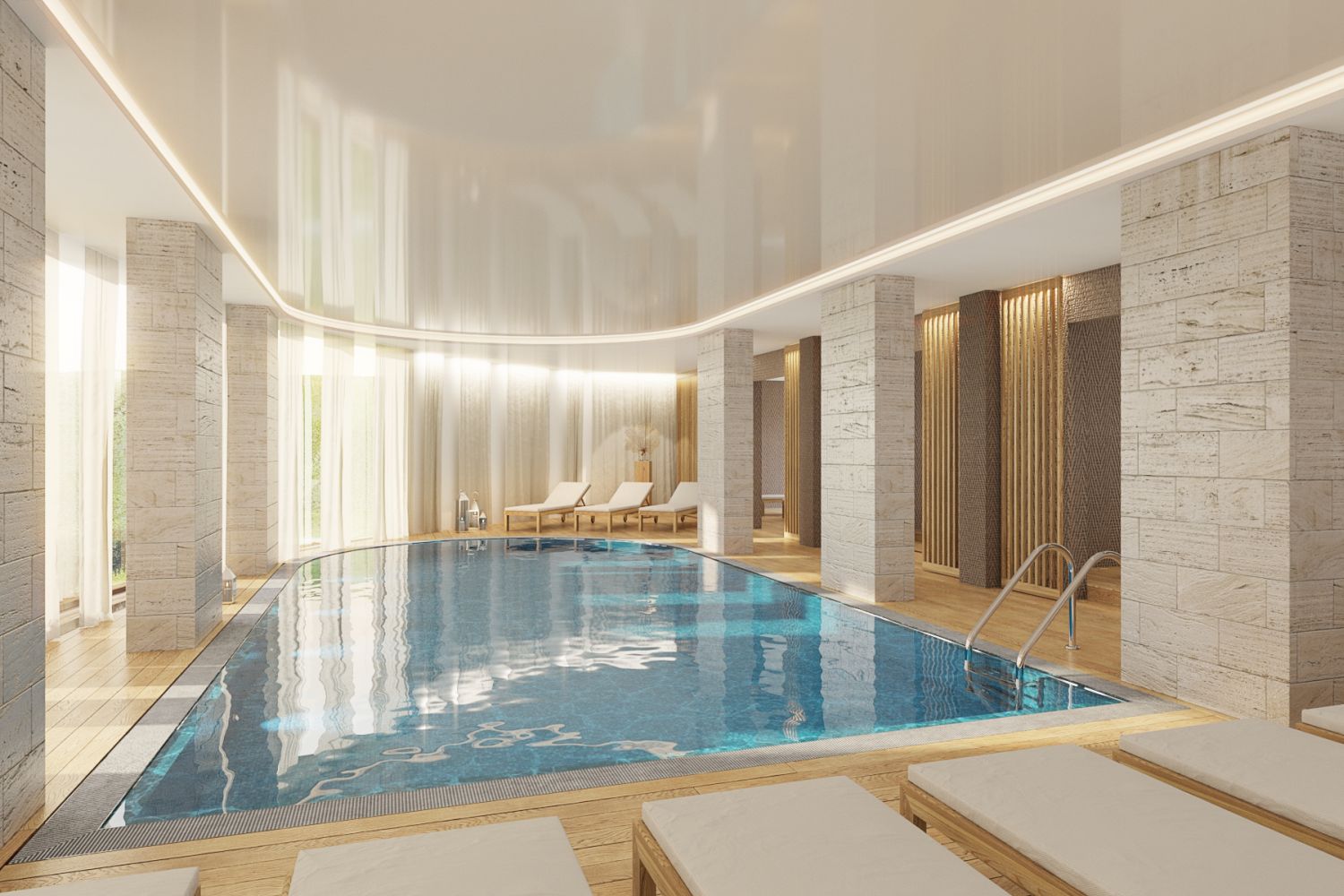 Schwimmbad mit entspannendem Ambiente
